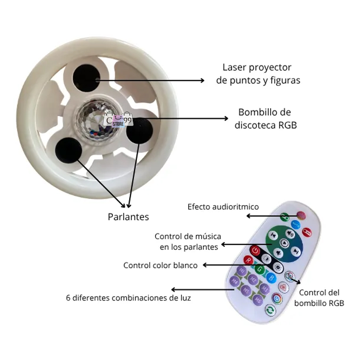 Miniatura 5 de Bombillo Bluetooth Rgb Discoteca
